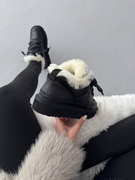 UGG Lowmel Sneaker Black Leather Low-09-36 фото