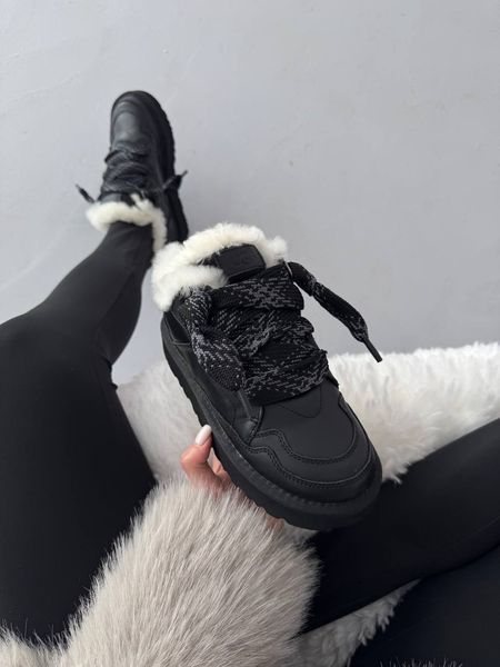 UGG Lowmel Sneaker Black Leather Low-09-36 фото