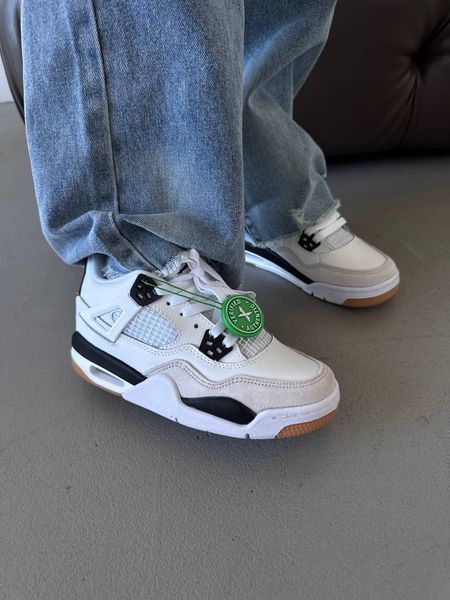 Nike Air Jordan 4 White Black Jordan-17-36 фото