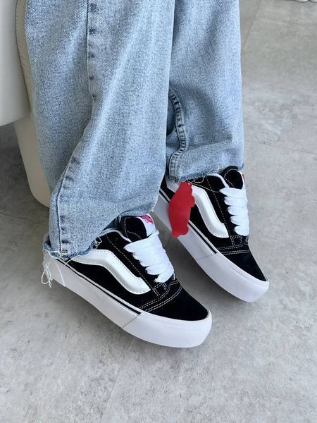 Vans Knu Skool Platform Black White Vans-05-36 фото