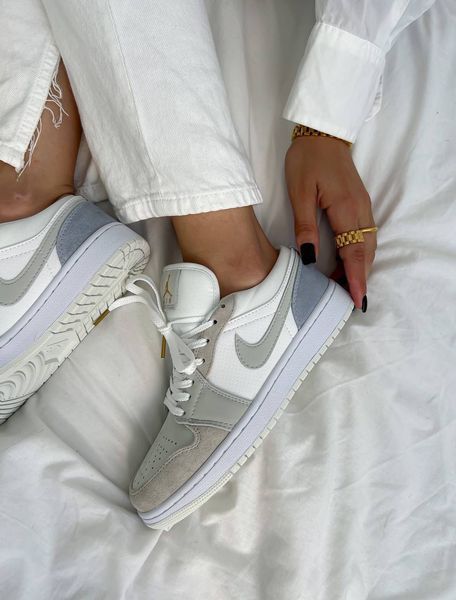 Nike Air Jordan 1 Low Grey White Blue Jordan-01-36 фото