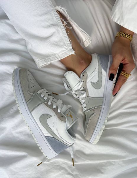 Nike Air Jordan 1 Low Grey White Blue Jordan-01-36 фото