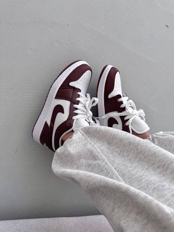 Nike Air Jordan 1 Low White Bordo Jordan-08-36 фото